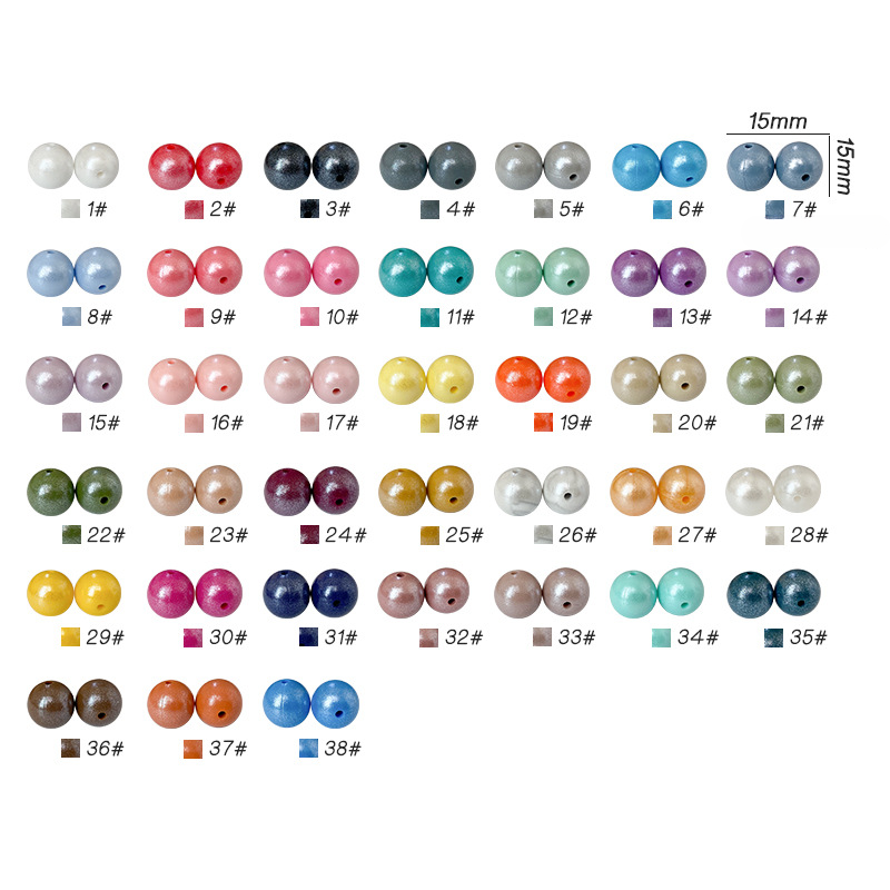 Wholesale 50pcs/pack 15MM Fine Shiny Silicone Round Beads